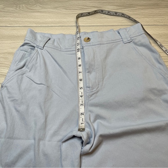 Dg2 Diane Gilman Light Blue Wide Leg High Rise Soft Crop Pants Womens Size 14P - Picture 9 of 11